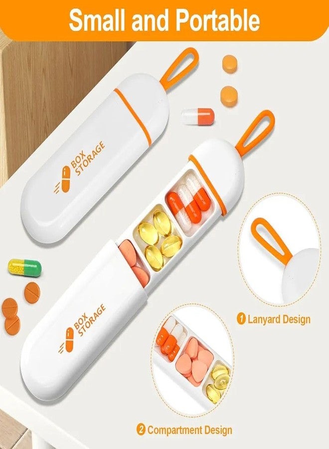 SRUSTEPY Portable Pill Organizer Box with 3 Compartments, Travel Medicine Container with Loop. - Image 3